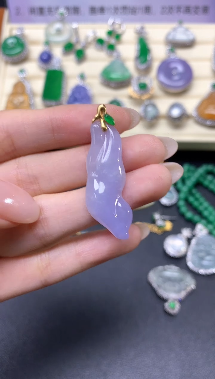 【闪购商品】翡翠吊坠(不含链)18K金镶嵌吊坠|5900+590