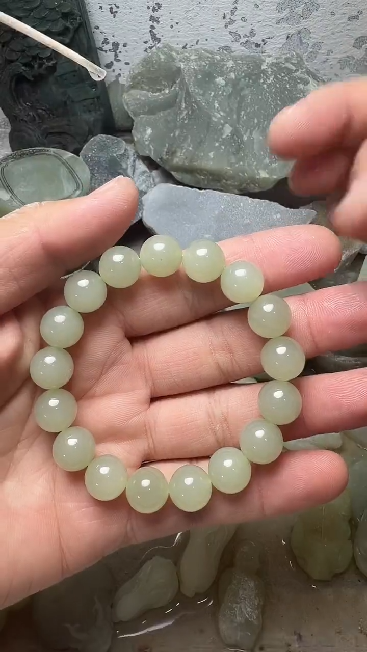 颈饰未镶嵌和田玉和田玉12m手串