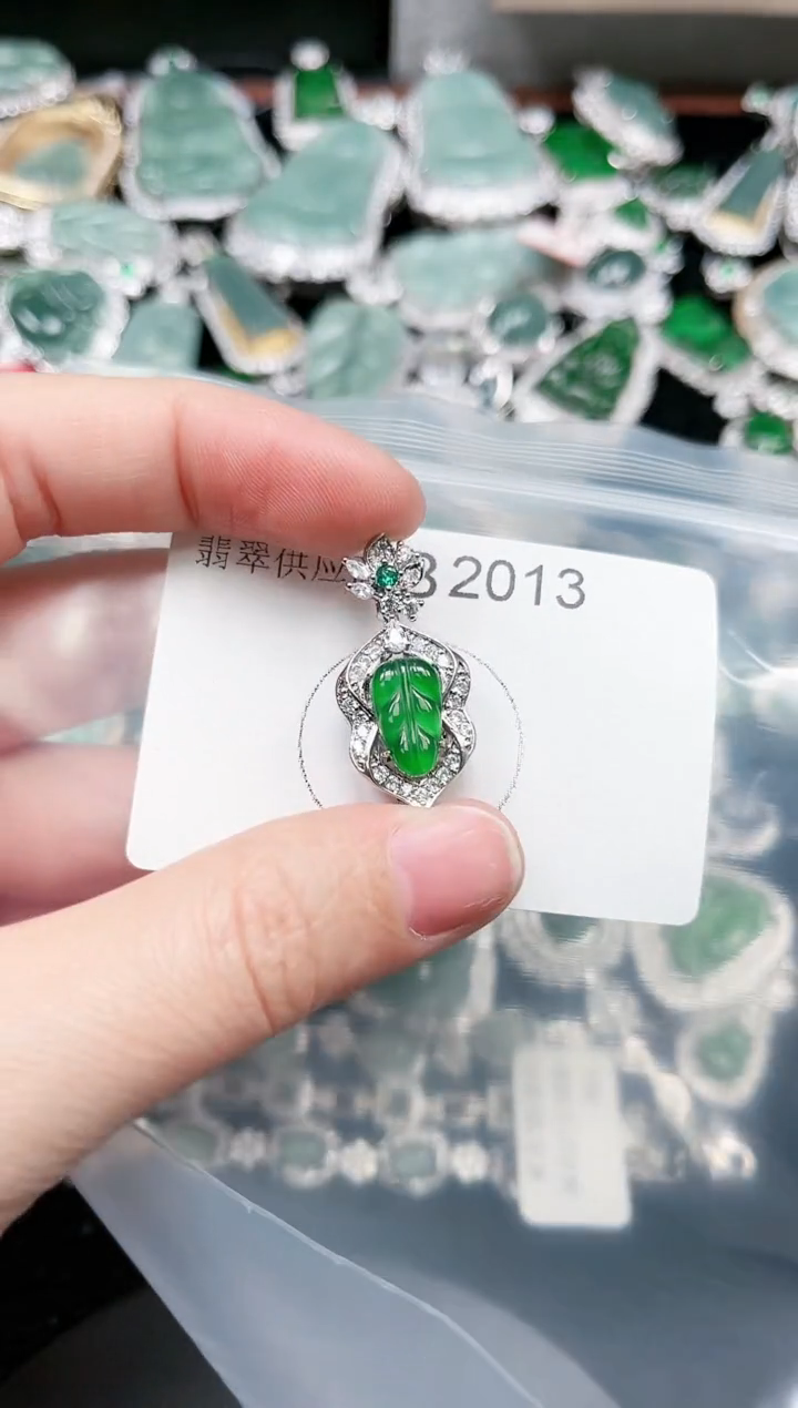 【闪购商品】翡翠颈饰未镶嵌赠皮绳2013