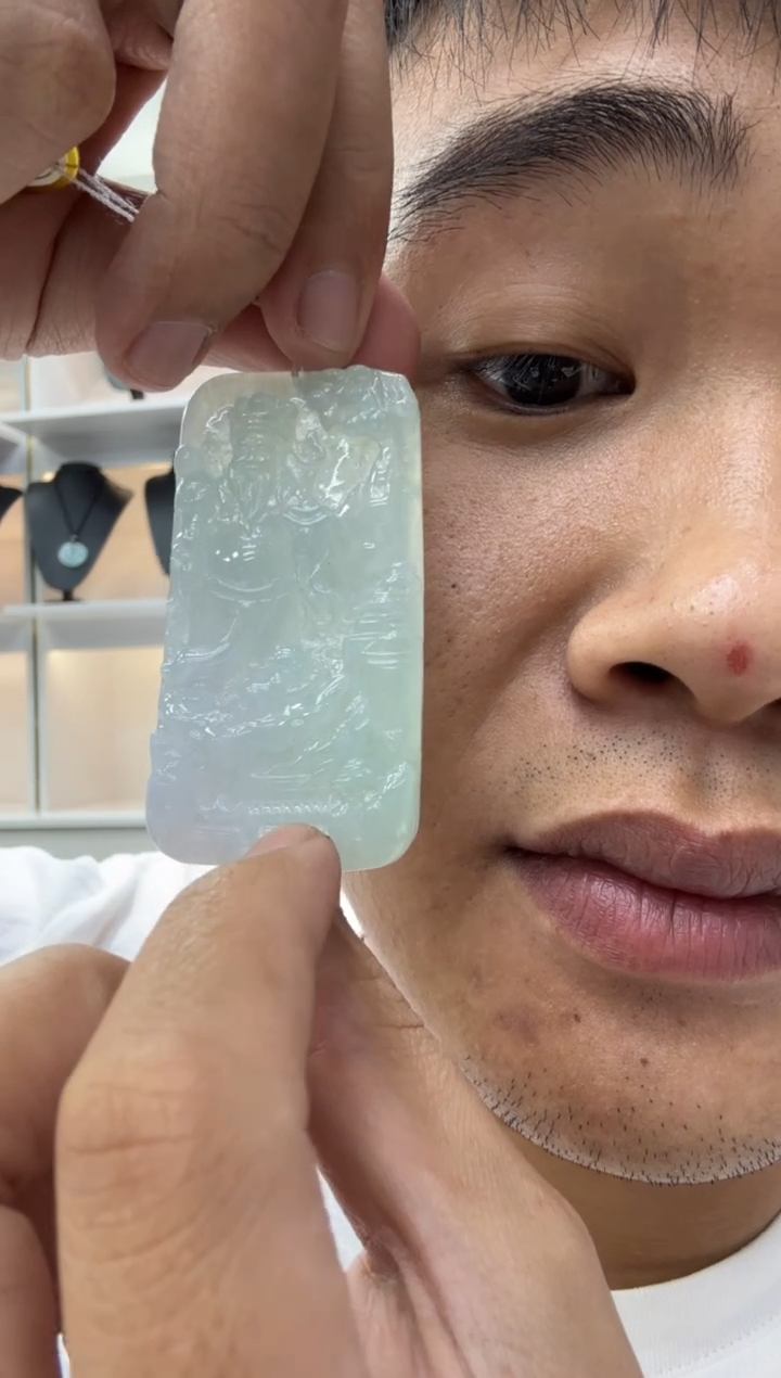 颈饰未镶嵌翡翠天然翡翠A货孤品一件
