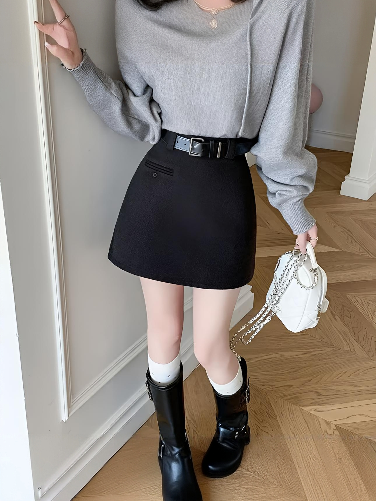 【全尺码上千种款式】半身裙显瘦短裙高腰毛呢小香风百褶格子秋冬