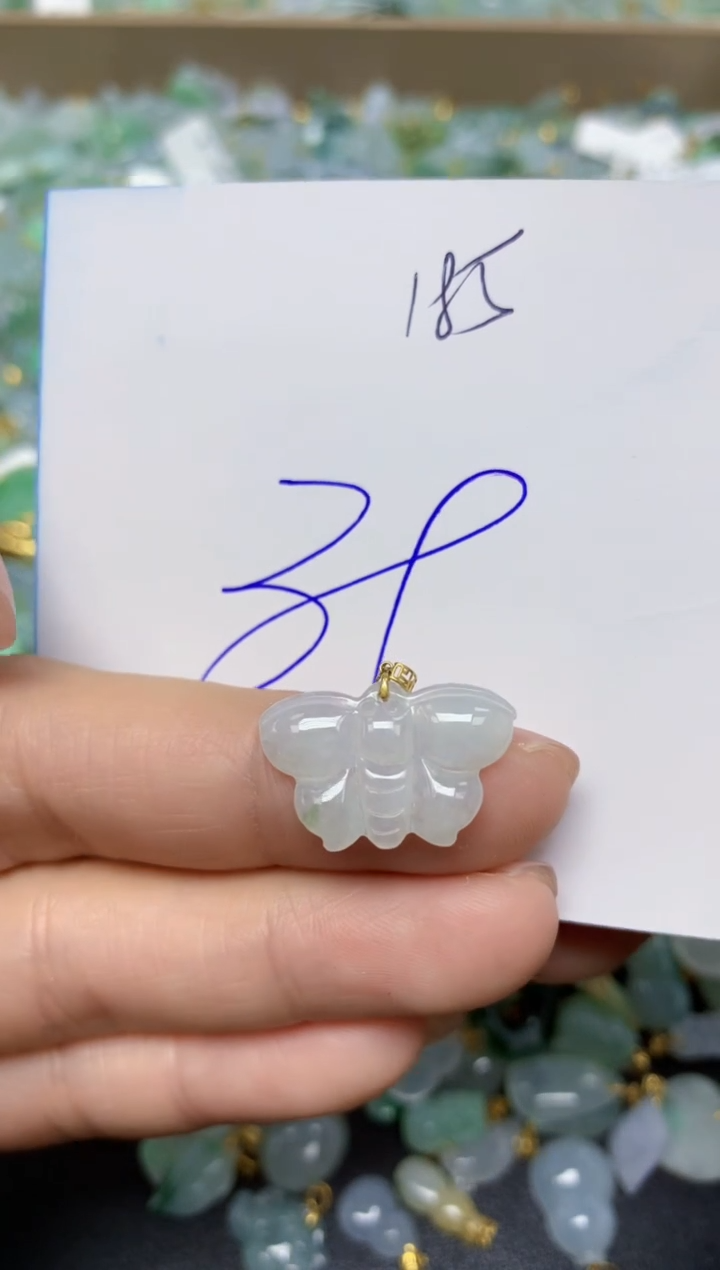 【闪购商品】翡翠挂件18K金镶嵌 天然翡翠A货