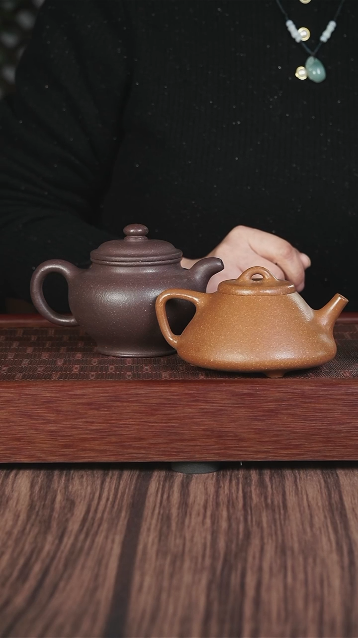 【闪购商品】紫砂茶壶黄降坡子冶石瓢+粗砂天青掇只28