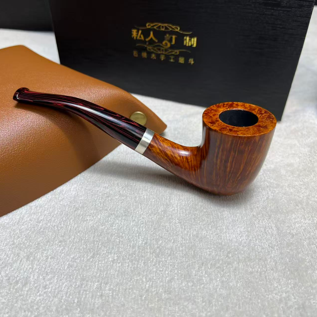 银圈福尔摩斯石楠木烟斗手工3毫米烟道经典英式传统斗老料新工