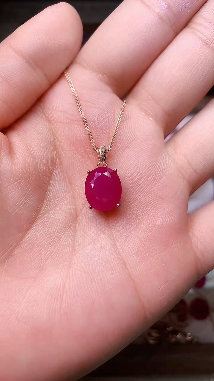 【闪购商品】红宝石吊坠(赠链)银S925镶嵌000