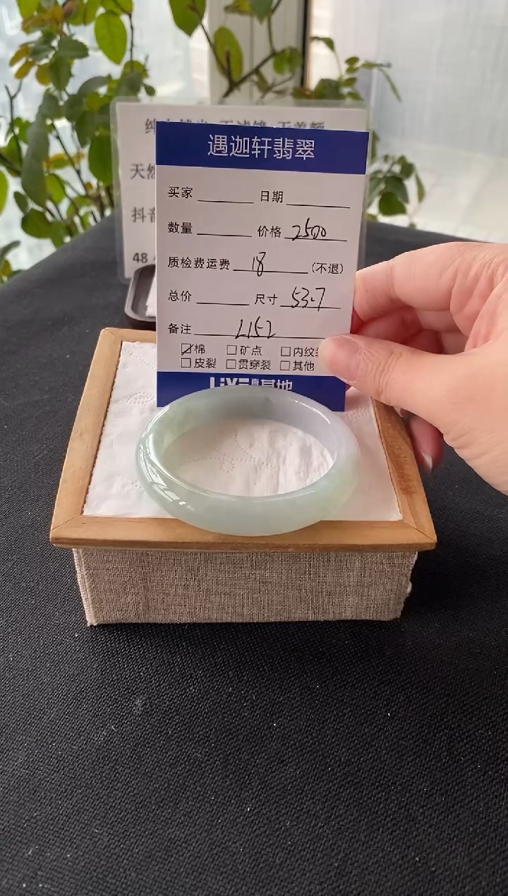 未镶嵌手镯翡翠53.5圈口 L152编码