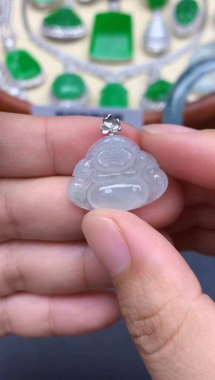 颈饰18K金镶嵌翡翠190-中国好珍宝