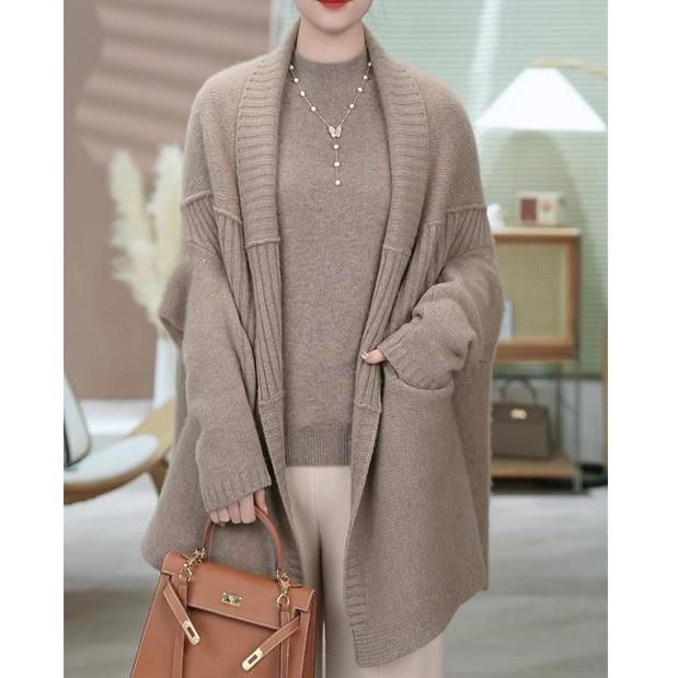 【一衣两穿 文艺复古范】女士宽松羊毛开衫 法式浪漫风加厚外套