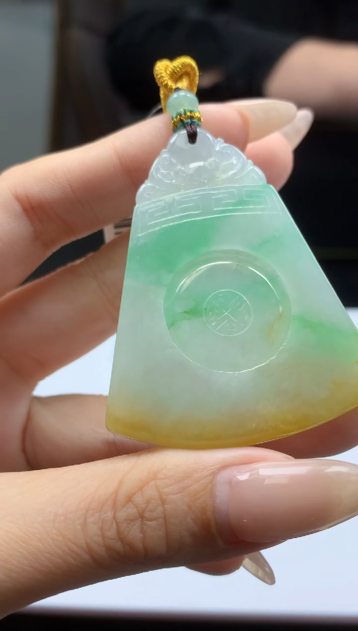 【闪购商品】定制翡翠未镶嵌008ee-毛货仿古牌23赠高货绳