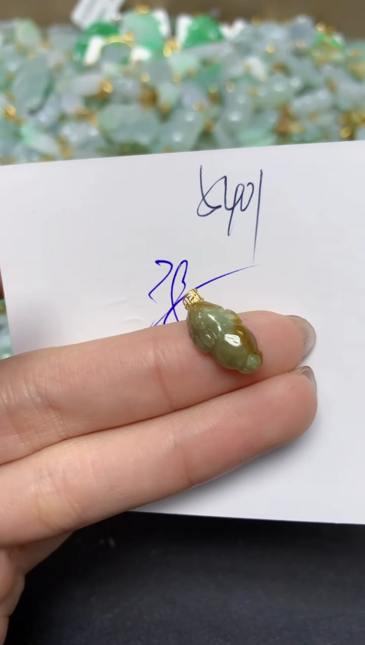 【闪购商品】翡翠颈饰18K金镶嵌天然翡翠A货