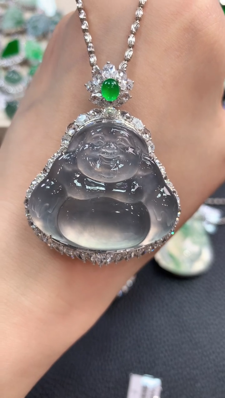 【闪购商品】翡翠吊坠(不含链)18K金镶嵌m30       