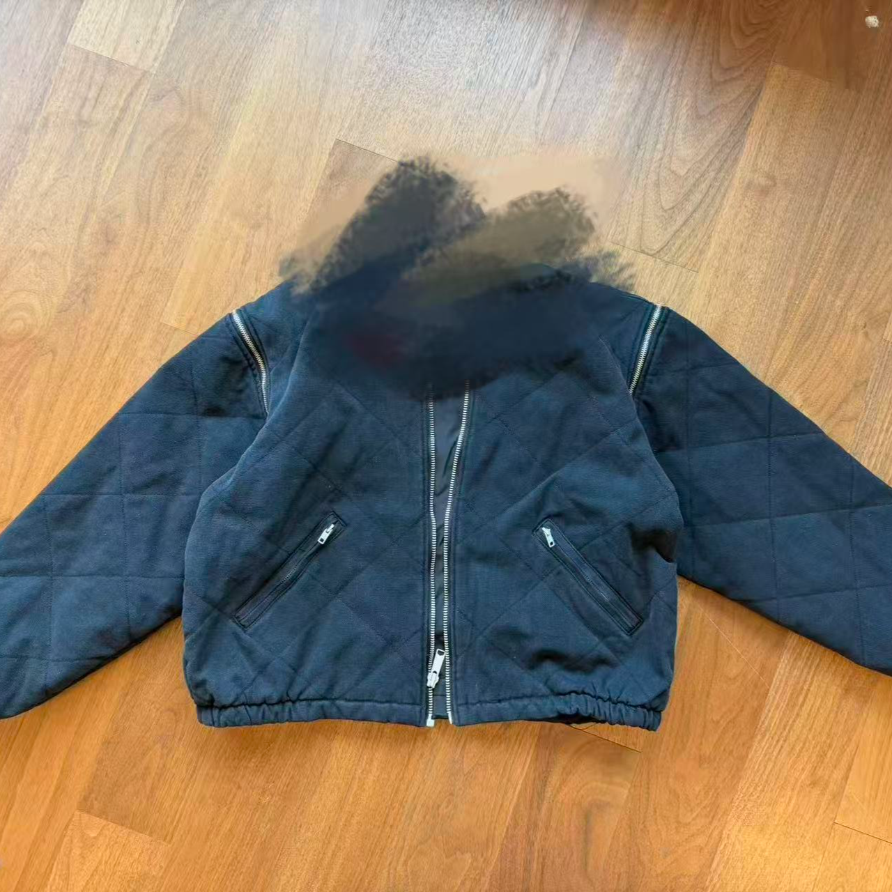 SU可拆卸拉链袖子飞行夹克马甲二合棉服外套 男女同款