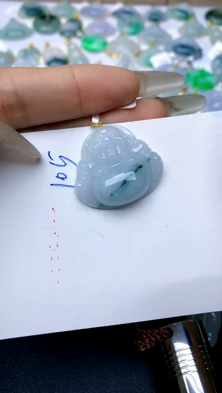 【闪购商品】翡翠颈饰18K金镶嵌105天然A货翡翠