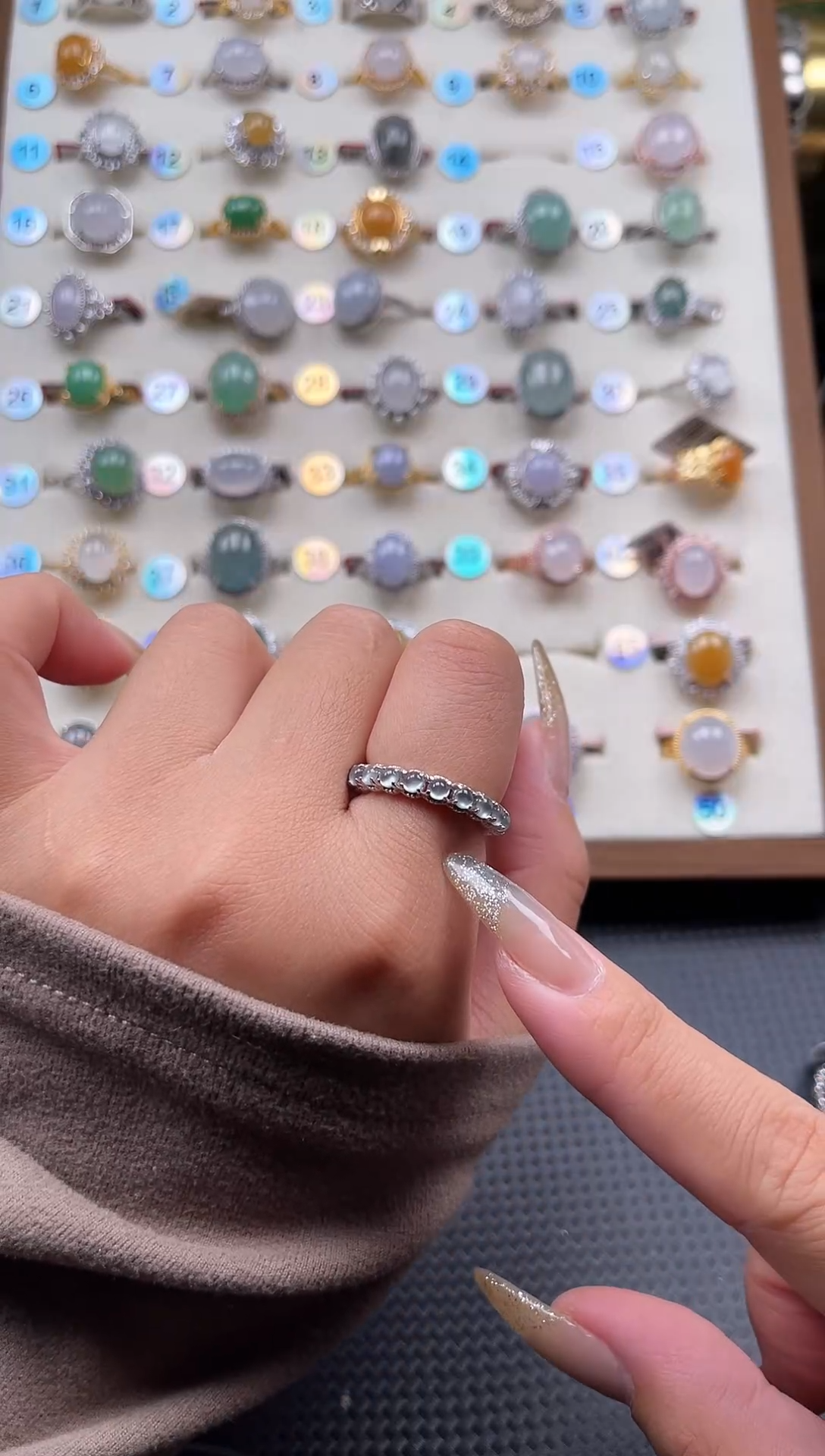 【闪购商品】翡翠戒指银S925镶嵌天然A货翡翠戒指