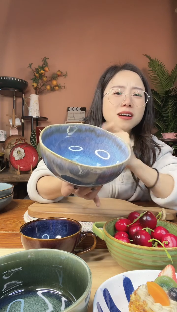 陶瓷6.5英寸云梦面碗 微瑕疵