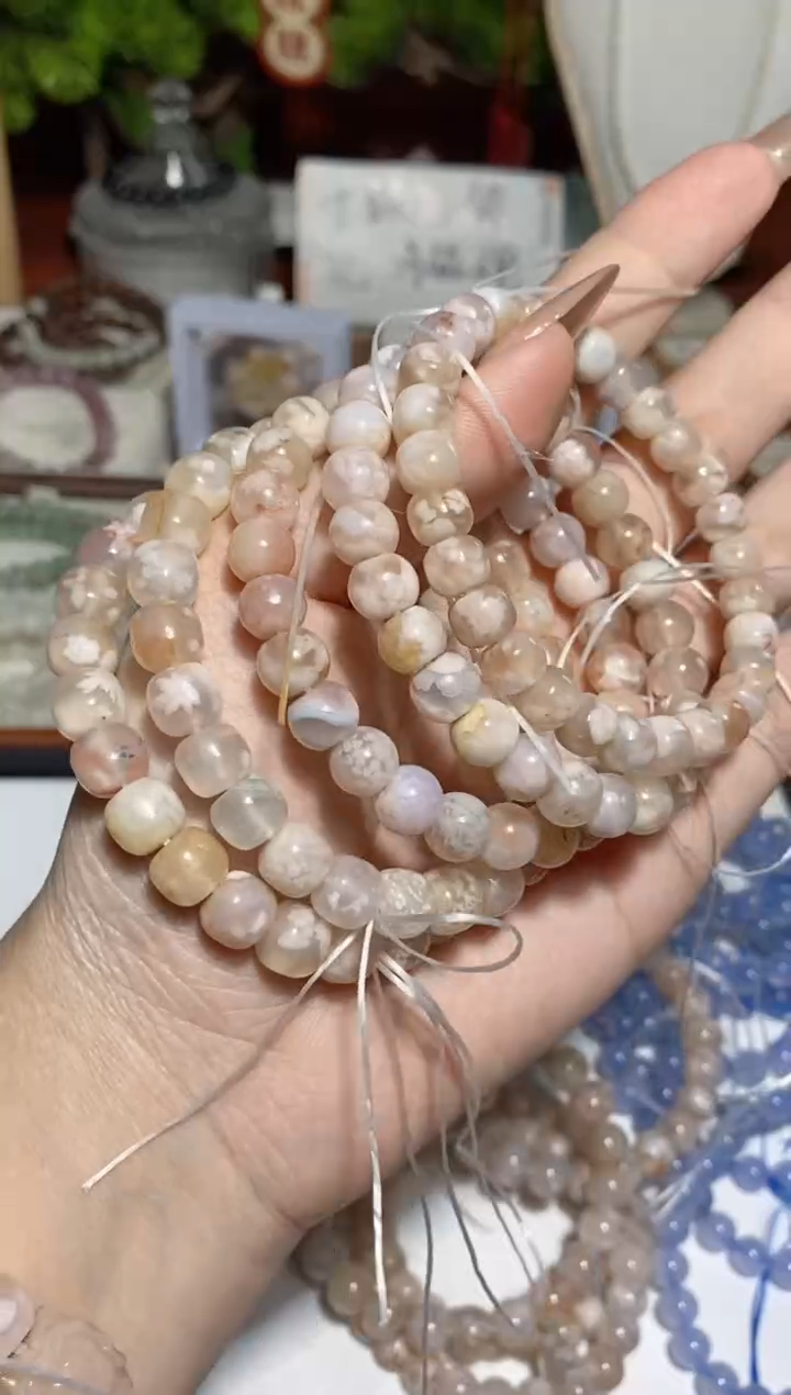 【闪购商品】水晶手串未镶嵌樱花玛瑙8mm+