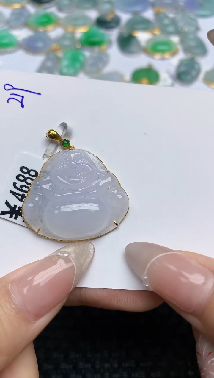 【闪购商品】翡翠颈饰18K金镶嵌 天然翡翠A货