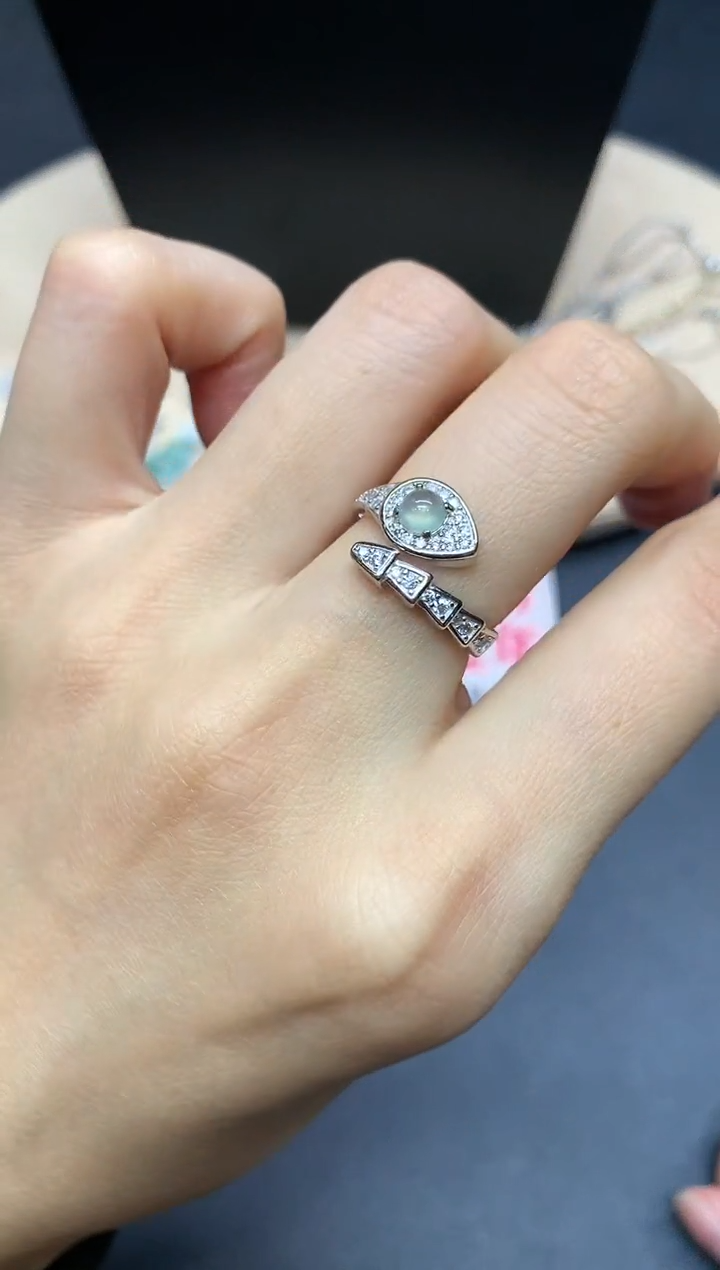 【闪购商品】翡翠戒指银S925镶嵌蛋面【无服务费】