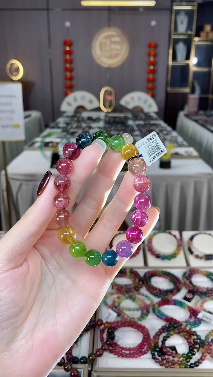 未镶嵌老矿碧玺单圈手串810mm+碧玺dan多样性发货一条