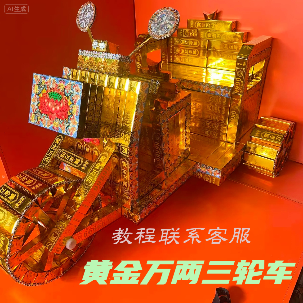 【三轮车】卡纸组装材料包摆件