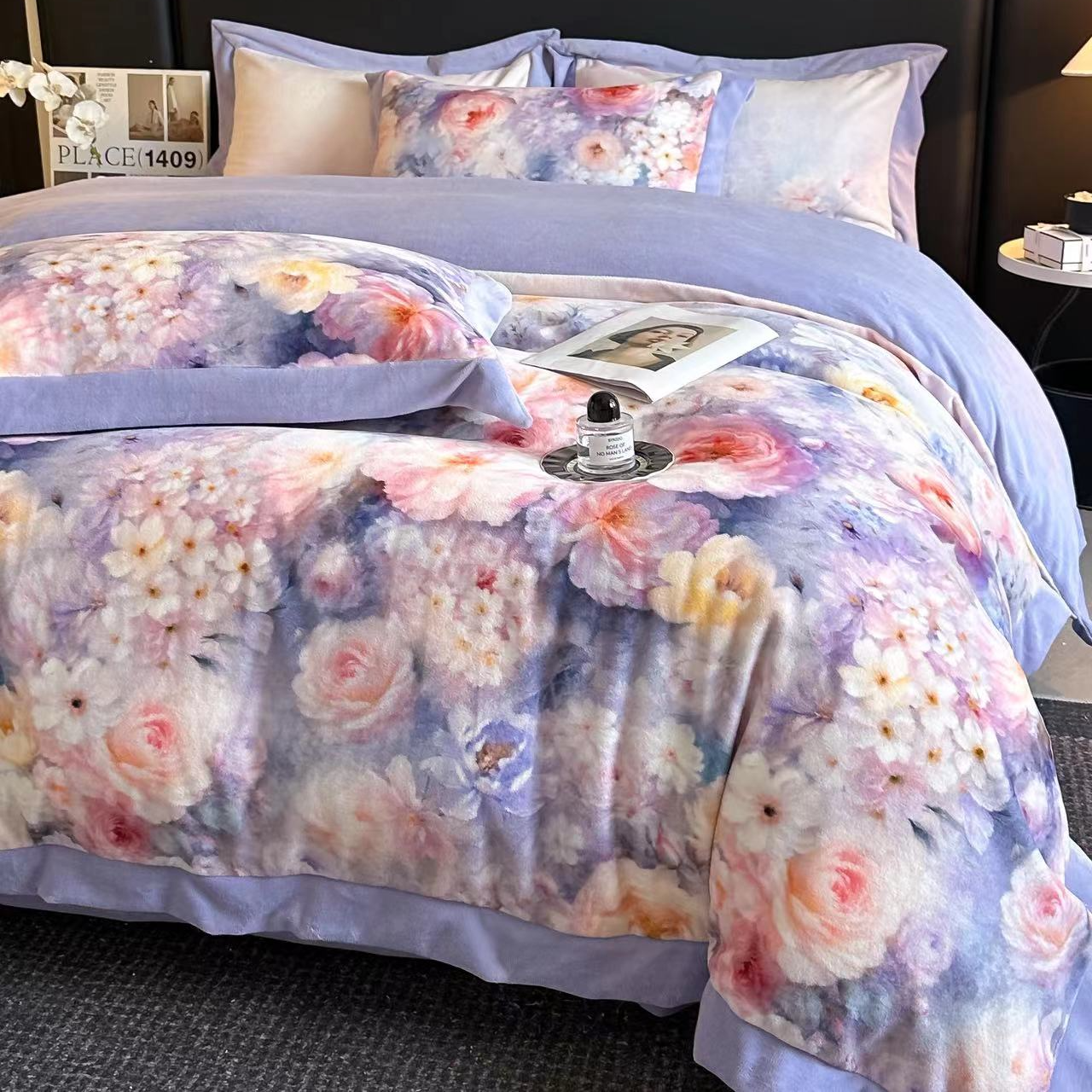 【安娜花园】加厚牛奶绒四件套绒被罩数码印花牛奶绒被套保暖绒床单