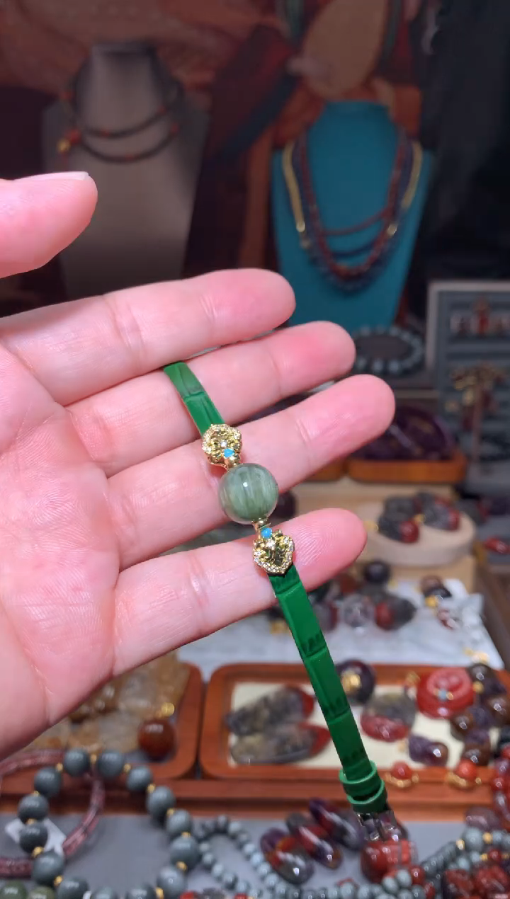 未镶嵌珠宝半成品水晶绿发表带