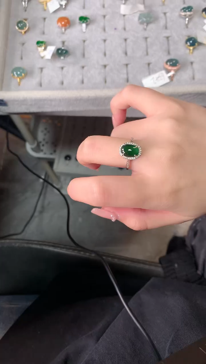 【闪购商品】翡翠戒指银S925镶嵌641241
