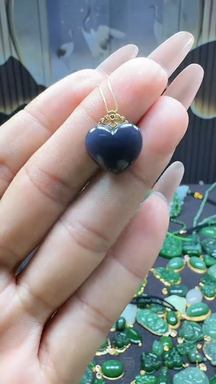 【闪购商品】和田玉吊坠(不含链)18K金镶嵌1