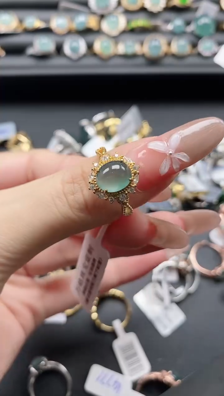 【闪购商品】翡翠戒指银S925镶嵌11111