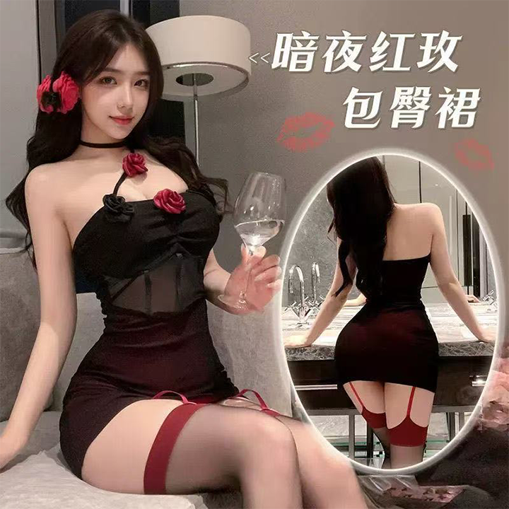 妃姿/【暗夜玫瑰】浪漫唯美轻奢修身家居服睡衣睡裙A15
