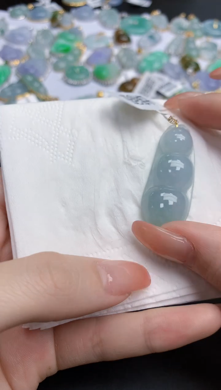 【闪购商品】翡翠颈饰18K金镶嵌天然缅甸翡翠A货