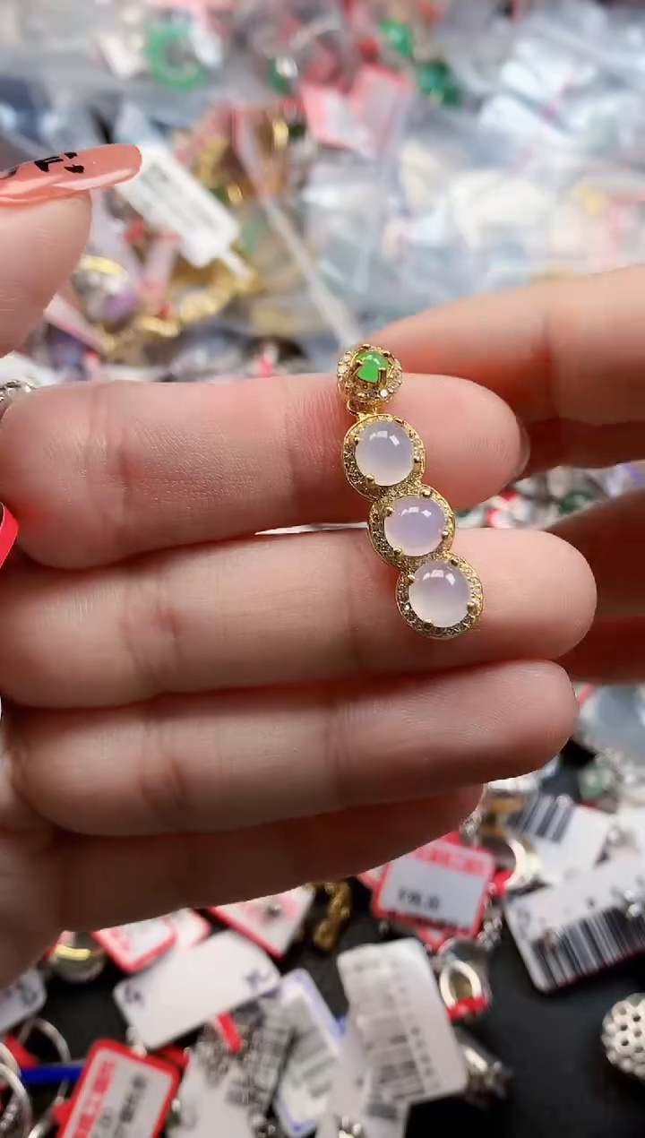 银S925镶嵌戒指翡翠天然A货缅甸翡翠