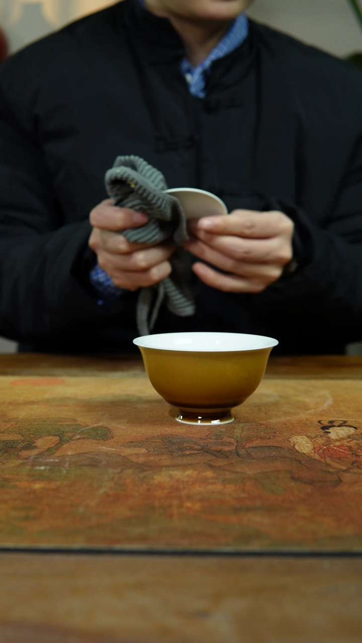 瓷片声**霖110毫升鸡油黄盖碗景德镇上庄陶瓷闪购