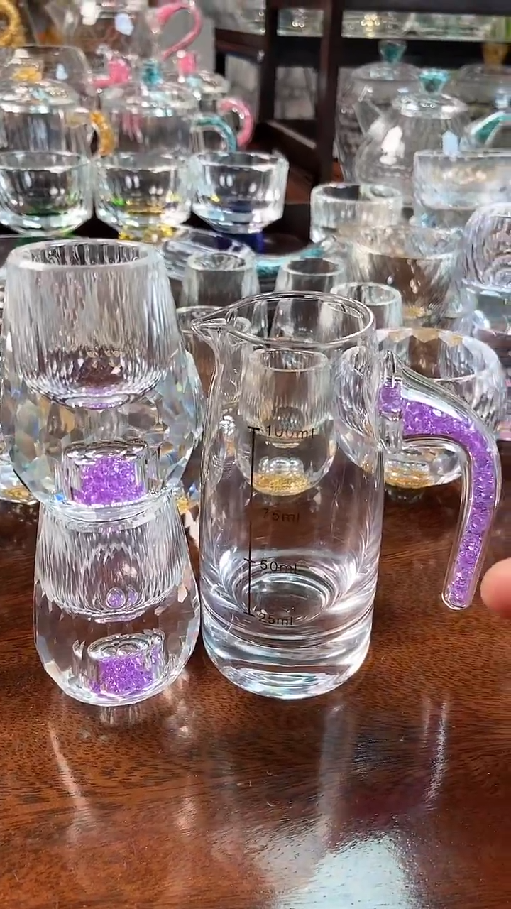 【闪购商品】玺宴新款水晶一壶两水滴杯紫罗兰