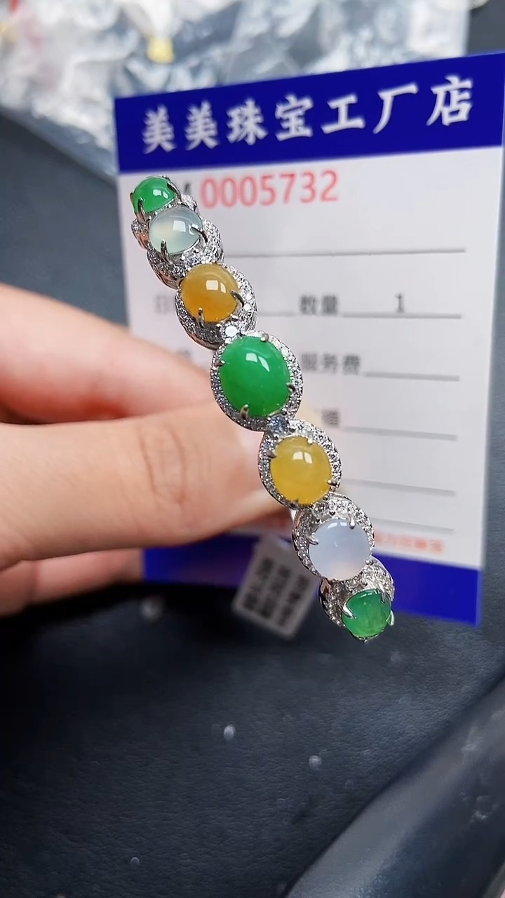 颈饰银S925镶嵌翡翠5732