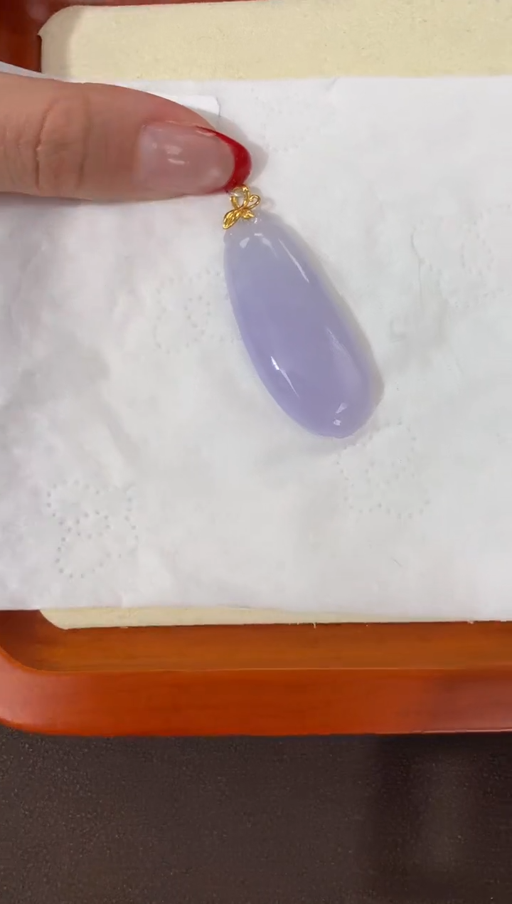 【闪购商品】翡翠颈饰18K金镶嵌天然缅甸a货翡翠