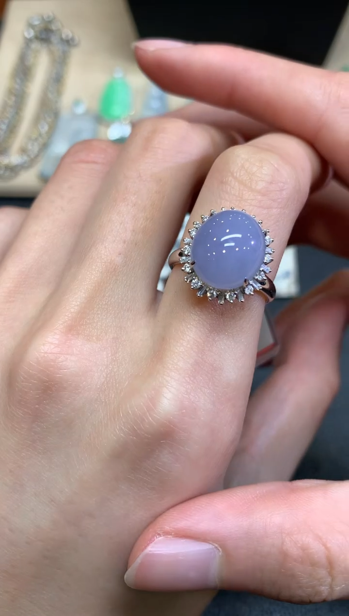 【闪购商品】翡翠戒指18K金镶嵌蛋面【无服务费】