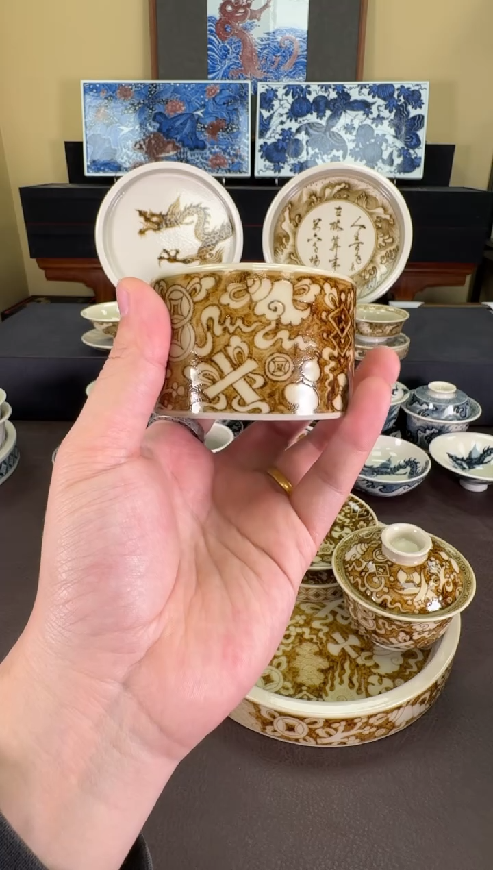 【闪购商品】釉里金杂宝纹扳指杯