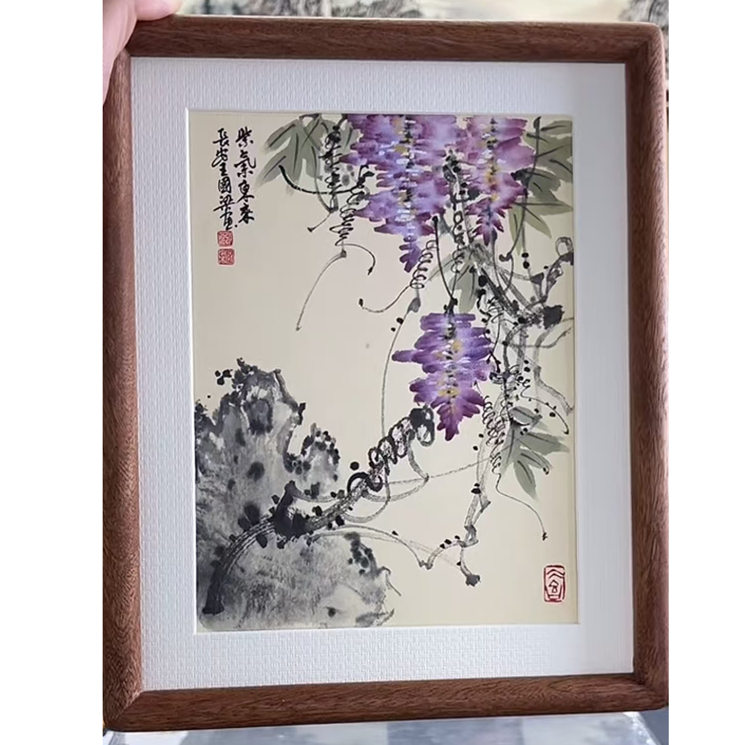 《紫气东来》23×29花鸟装饰画