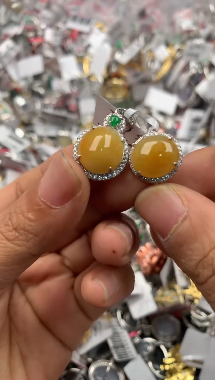 银S925镶嵌戒指翡翠444----3