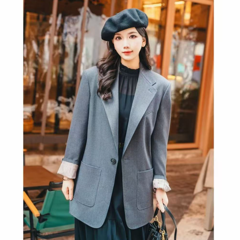 GIRDEAR/哥弟新款立体明线上衣高级百搭气质显瘦西服外套女140045