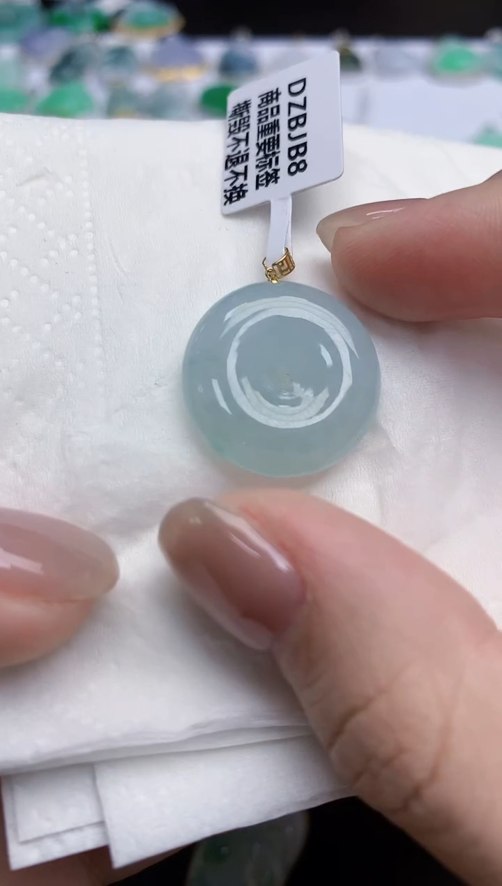 【闪购商品】翡翠颈饰18K金镶嵌天然缅甸翡翠A货