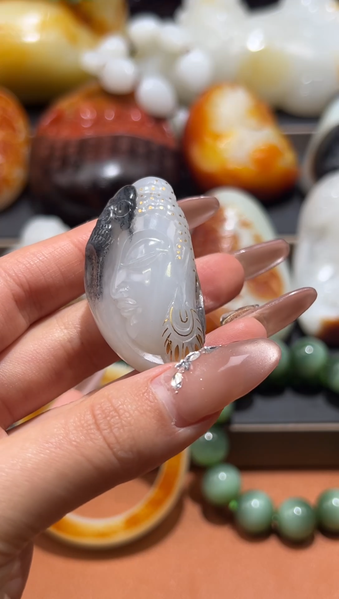 未镶嵌和田玉把件人**戏和田玉