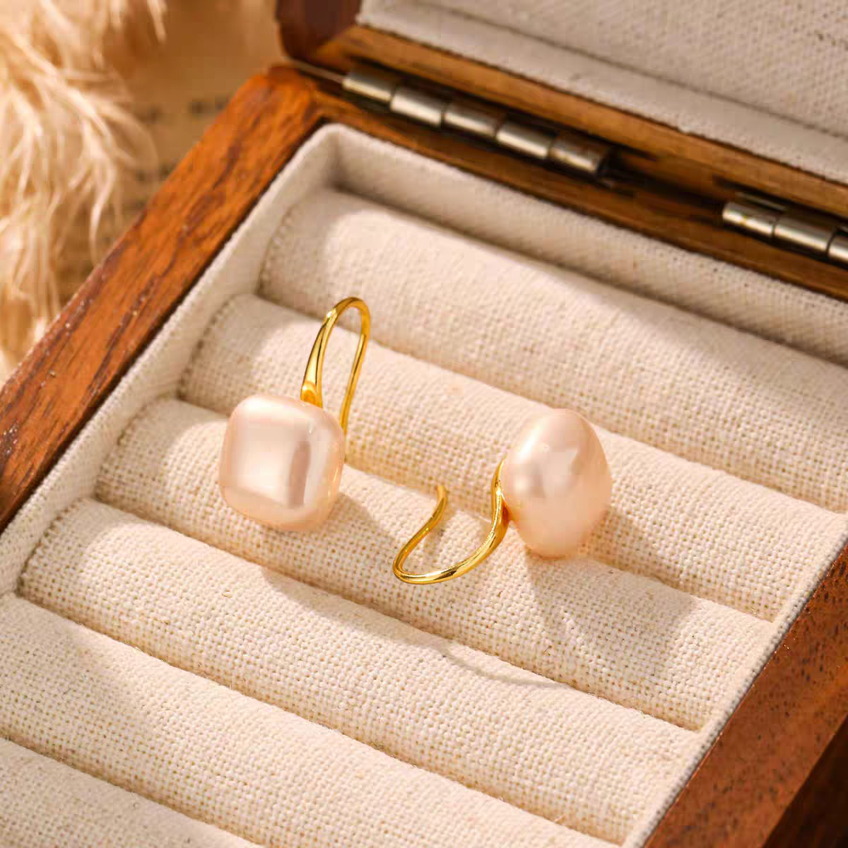 铜合金亚克力耳饰 铜合金耳饰 方包优雅耳饰210