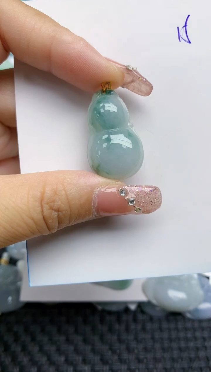 【闪购商品】翡翠颈饰18K金镶嵌天然A货翡翠 15