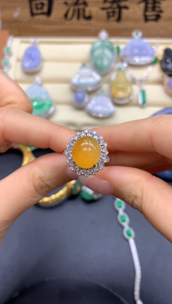 【闪购商品】翡翠戒指18K金镶嵌505-中国好珍宝