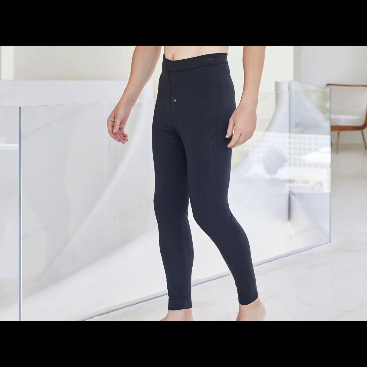 男士中厚+加厚绒护膝裤冬季