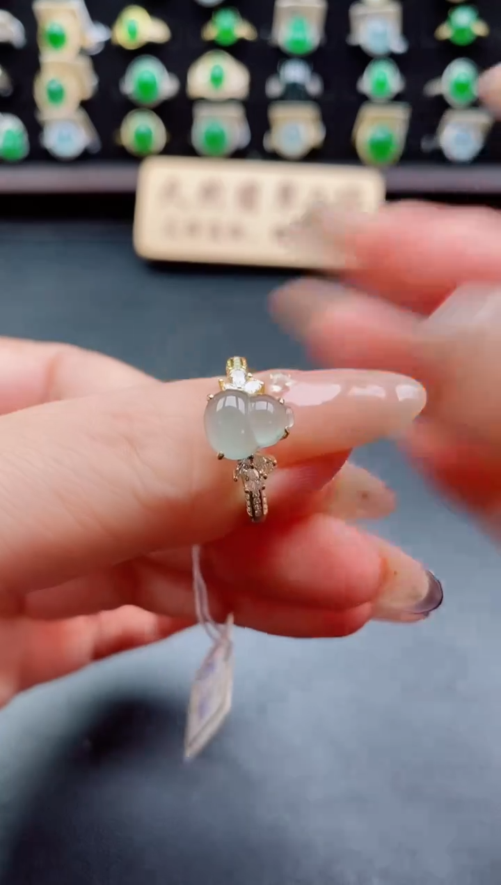 银S925镶嵌戒指翡翠1
