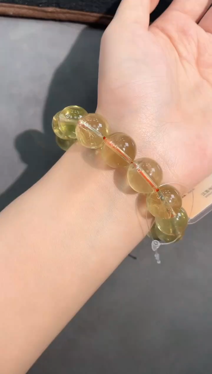 【闪购商品】水晶手链未镶嵌83号巴西黄水单圈14mm
