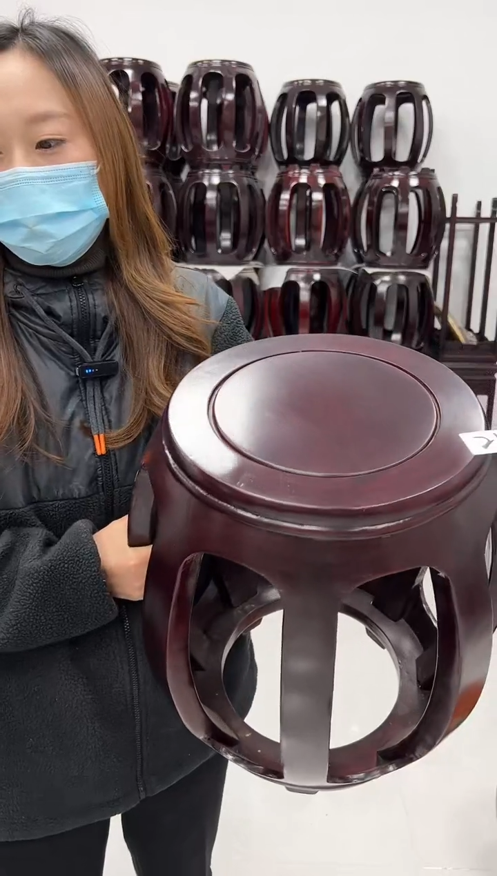 花梨木类家具微瑕非洲酸枝木大号鼓凳 不退不换 21号